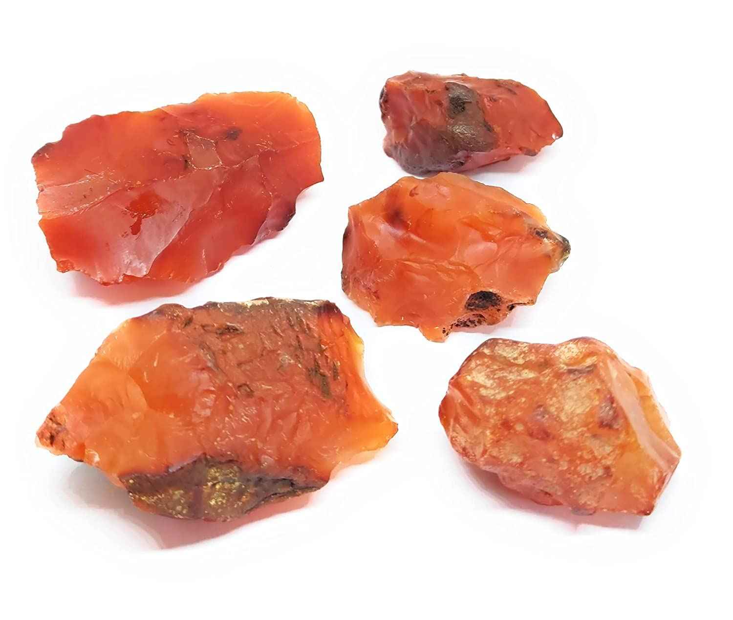 Divinity Natural Red Carnelian Stones - Raw Rough Stones (100 to 150 Grams) | Hand Picked Pack of 1 to 4 Beautiful Natural Crystal Stones Default Title